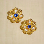 Eternal Blossom: Gold Filigree Flower Stud Earrings