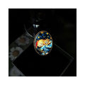 Jinherit custom brooch from photo featuring a cat with mother-of-pearl inlay, vintage oval frame, and wearable art detail.