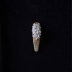 Jinherit Frosted Bloom yellow velvet Snap Clip detail, showing clustered ivory beadwork, hand-stitched floral surface, and a slim Snap Clip design for elegant hair styling.